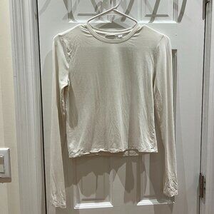Babaton by Aritzia “Everyday Longsleeve” Crew Neck White Long Sleeve Top, 2XS